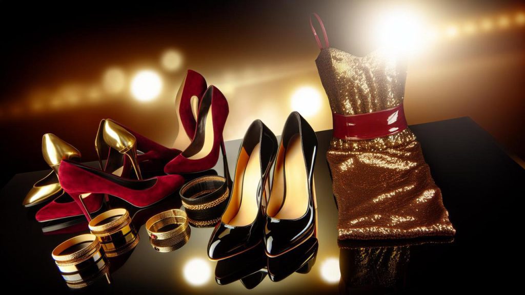 jakie buty do złotej sukienki